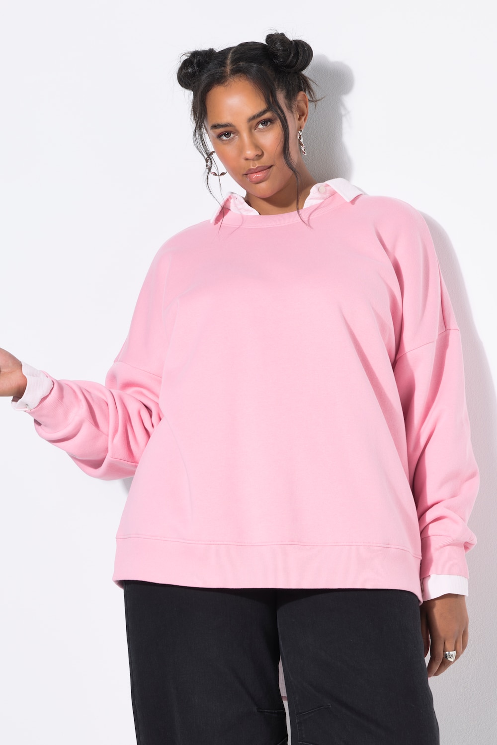 Große Größen Sweatshirt, Damen, rosa, Größe: 46/48, Baumwolle/Polyester, Studio Untold
