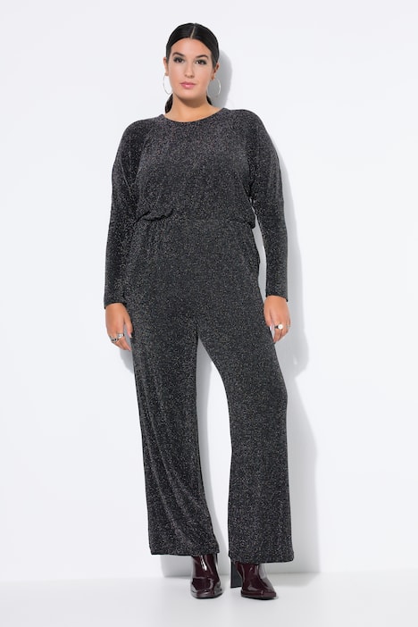 Tuta dal taglio oversize con effetto glitter e taglio della gamba ampio