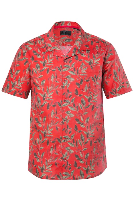 Košile JP1880, krátké rukávy, Cuba límeček, květovaný potisk, Cuba střih, do 8XL