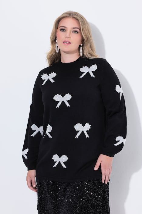 Pullover, Regular Fit, Schleifen mit Zierperlen