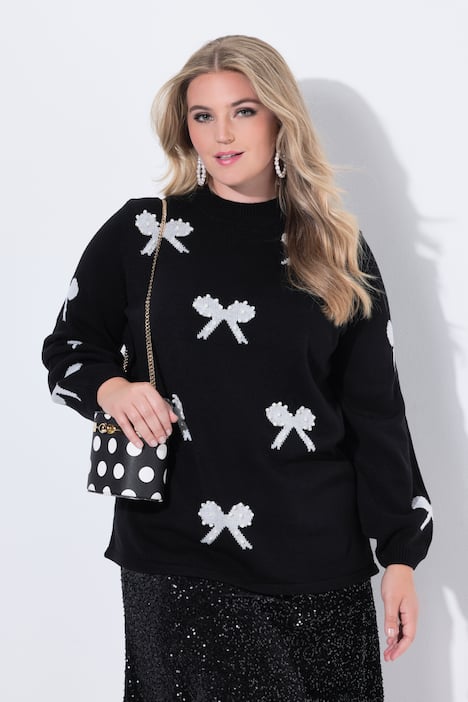 Pullover, Regular Fit, Schleifen mit Zierperlen