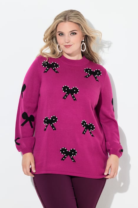 Pullover, Regular Fit, Schleifen mit Zierperlen