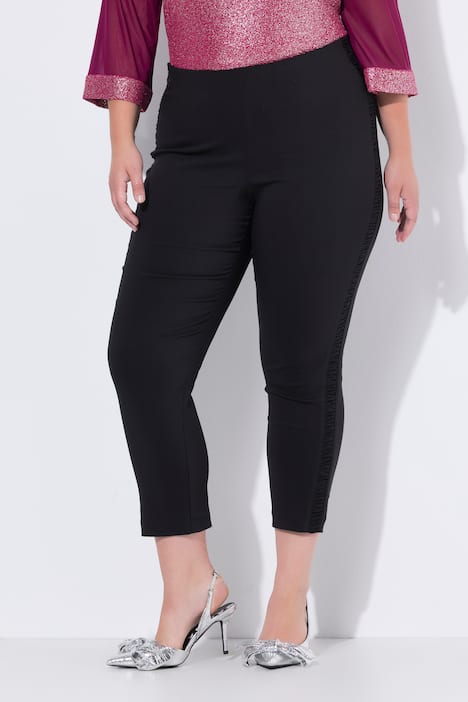 Bengalin-Hose, Slim Fit, seitliche Rüschenstreifen