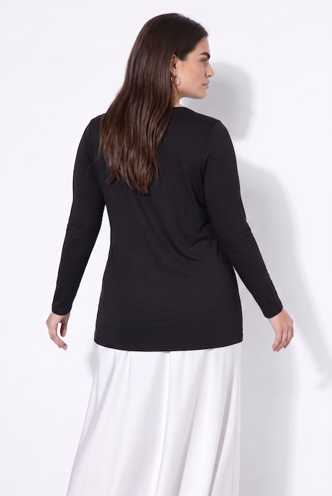 Langarmshirt, A-Linie, Glitzer-Schriftzug