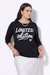 Langarmshirt, A-Linie, Glitzer-Schriftzug
