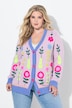 Strickjacke, loose Classic Fit, Blumen-Stickerei