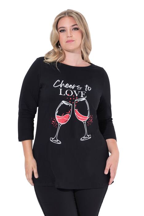 Tričko, A střih, motiv sklenice vína s nápisem