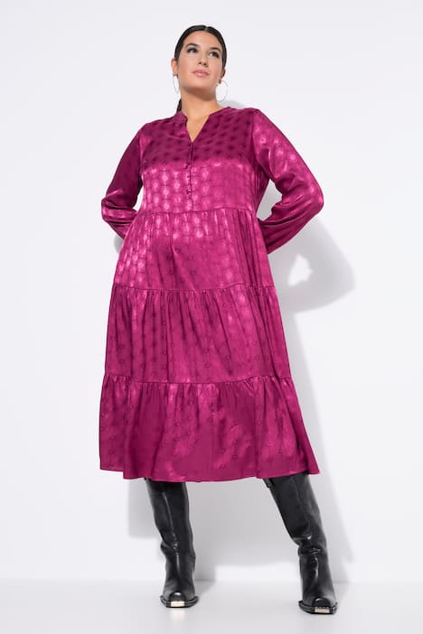 Maxi-jurk, A-lijn, glanzende ray-print