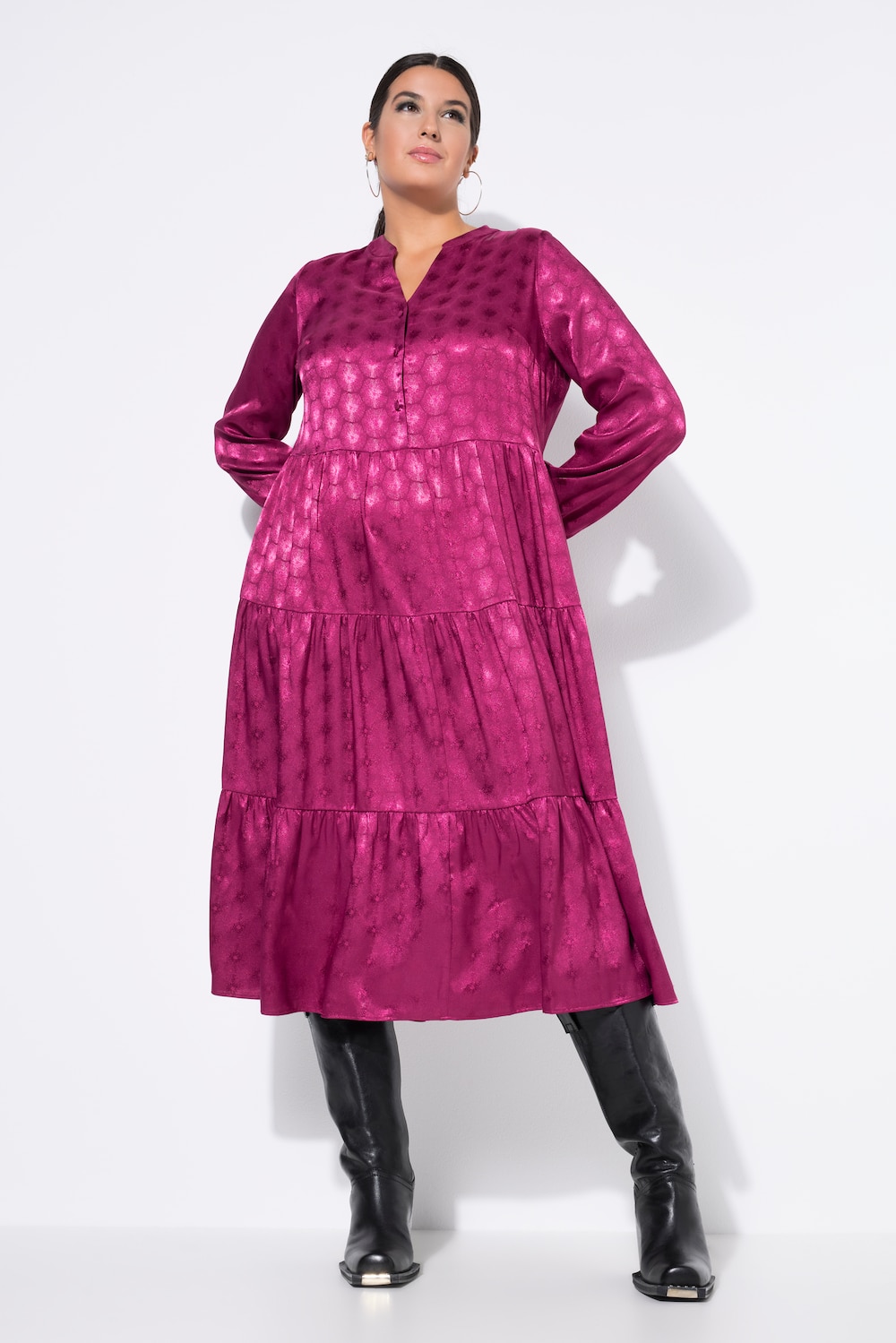 Große Größen Maxikleid, Damen, rot, Größe: 54/56, Polyester, Studio Untold