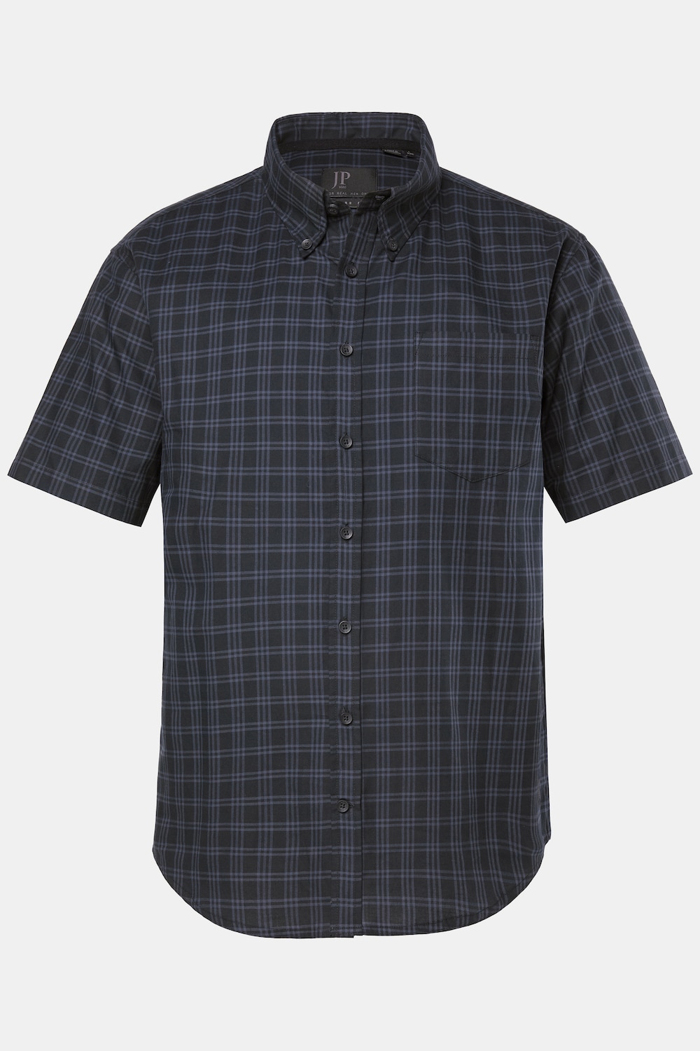Chemise à carreaux JP 1880, manches courtes et col à pointes boutonnées, coupe Modern Fit - jusqu'au 8 XL