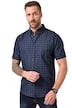 Kostkovaná košile JP1880, krátké rukávy, límeček s knoflíky, Modern střih, do 8XL