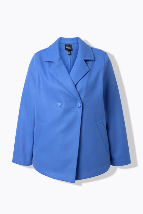 Fleece-Cabanjacke, A-Linie, Reverskragen, Langarm