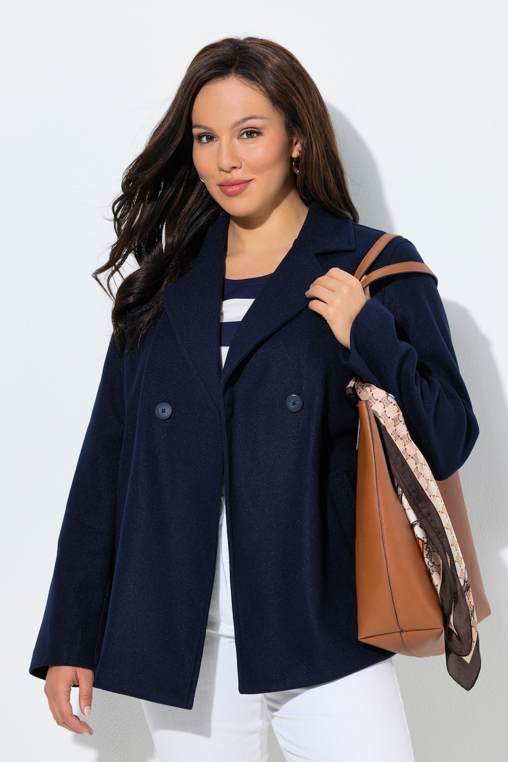 Fleece-Cabanjacke, A-Linie, Reverskragen, Langarm