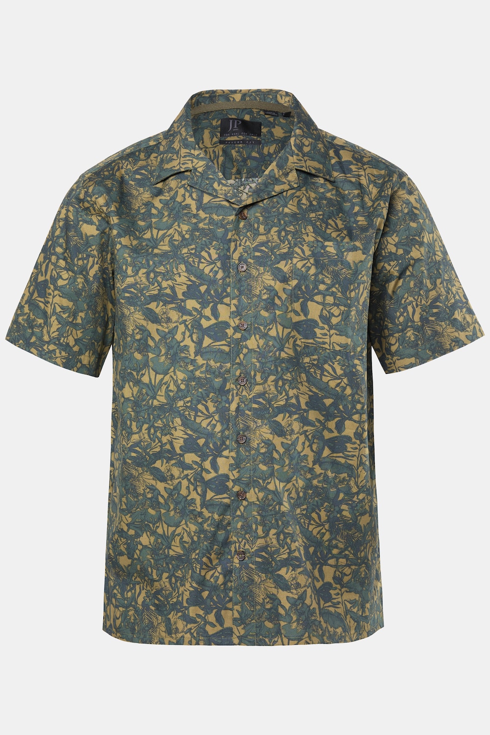 Chemise JP 1880 imprimé à fleurs, manches courtes et col cubain, coupe Cuba Fit - jusqu'au 8 XL