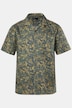 JP1880 Skjorte, korte ærmer, Cuba-krave, blomstret print, Cuba Fit, op til 8XL