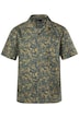 Košil JP1880, krátké rukávy, Cuba límeček, květovaný potisk, Cuba střih, do 8XL