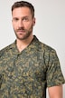 JP1880 Skjorte, korte ærmer, Cuba-krave, blomstret print, Cuba Fit, op til 8XL