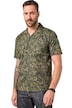 Košil JP1880, krátké rukávy, Cuba límeček, květovaný potisk, Cuba střih, do 8XL