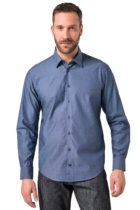 Košile JP1880, Business, dlouhé rukávy, puntíky, Kent límeček, Modern střih, do 8XL