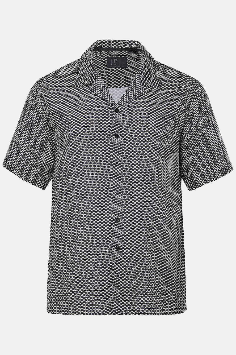 Chemise JP 1880 à motif, manches courtes et col cubain, coupe Cuba-Fit - jusqu'au 8 XL