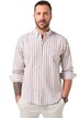 Pruhovaná košile JP1880, len, dlouhé rukávy, límeček s knoflíky, Modern střih, do 8XL