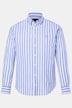 Chemise JP 1880 en lin mélangé à rayures, manches longues et col à pointes boutonnées, coupe Modern Fit - jusqu'au 8 XL