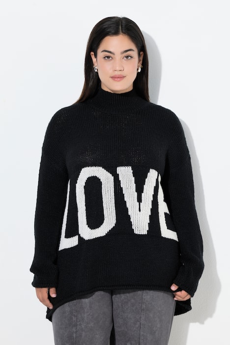 Pullover, A-Linie, LOVE-Schriftzug