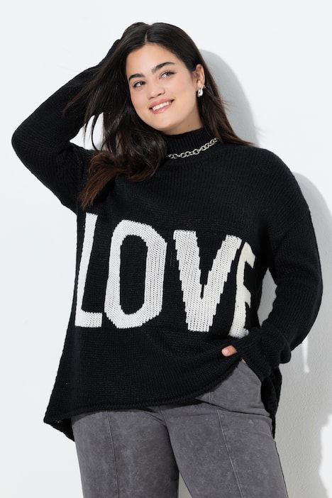 Pullover, A-Linie, LOVE-Schriftzug