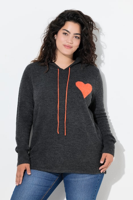 Kapuzen-Pullover, Straight Fit, kleines Herz