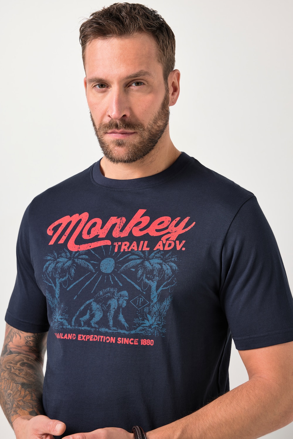 Stora storlekar T-shirt, Her, blå, storlek: 6XL, Bomull, JP1880