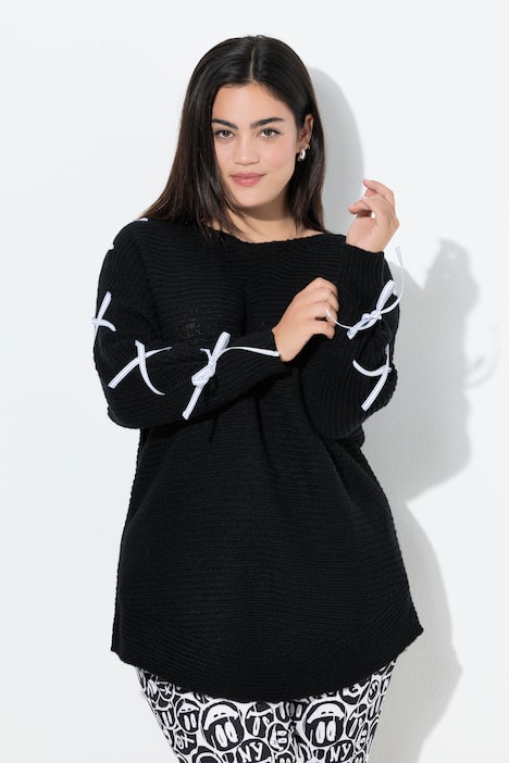 Pullover, Loose Fit, Fledermaus-Ärmel, Zier-Schnürung