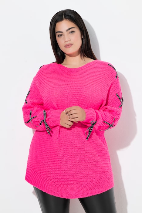 Pullover, Loose Fit, Fledermaus-Ärmel, Zier-Schnürung