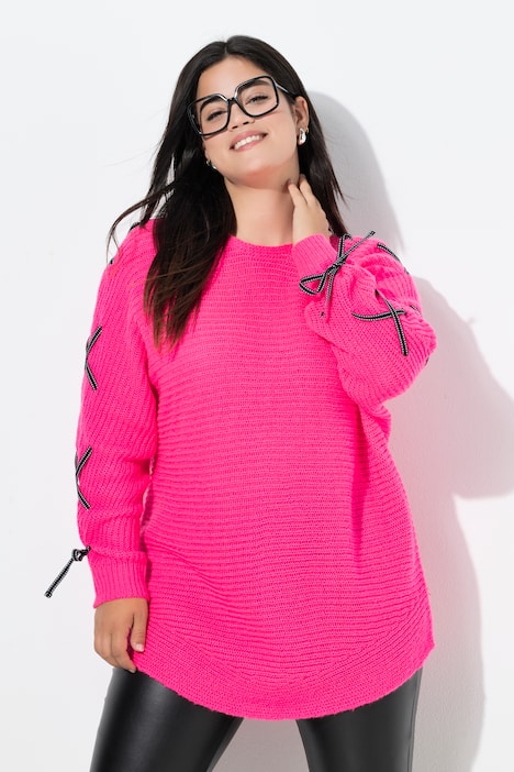Pullover, Loose Fit, Fledermaus-Ärmel, Zier-Schnürung