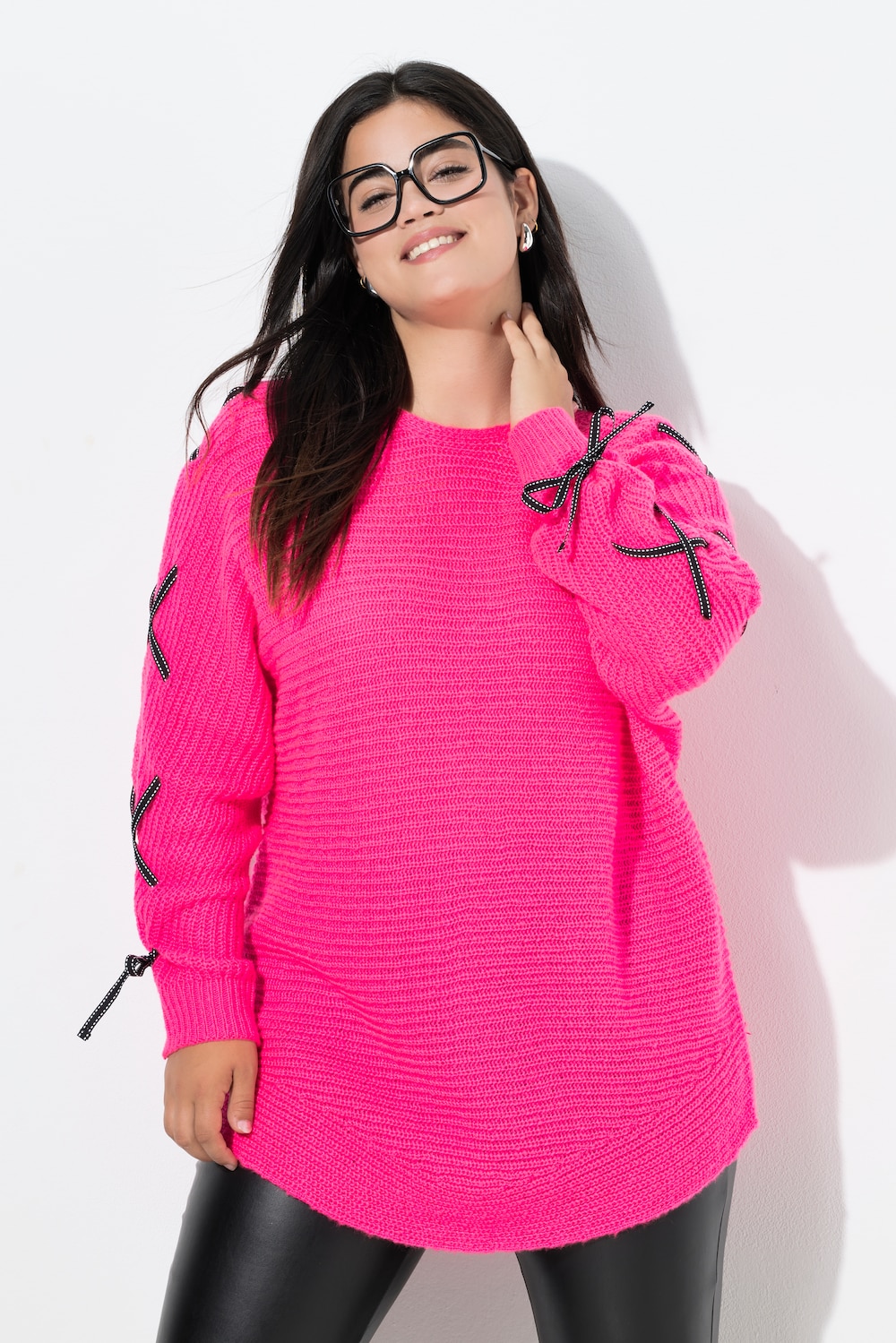 Pullover, Loose Fit, Fledermaus-Ärmel, Zier-Schnürung