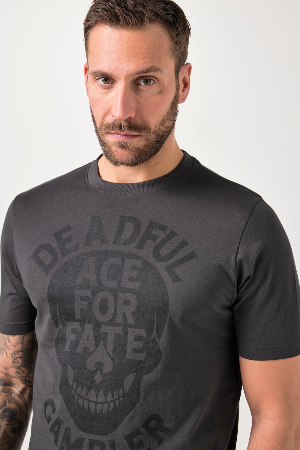 Stora storlekar T-shirt, Her, grå, storlek: XL, Bomull, JP1880