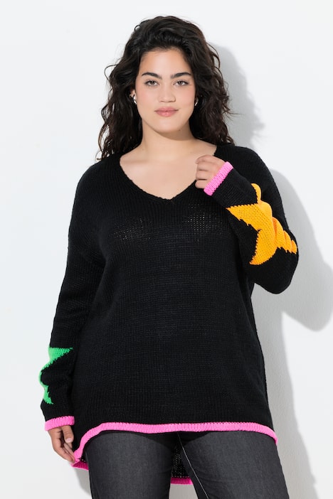 Pullover, Loose Fit, Neon Rückenstern