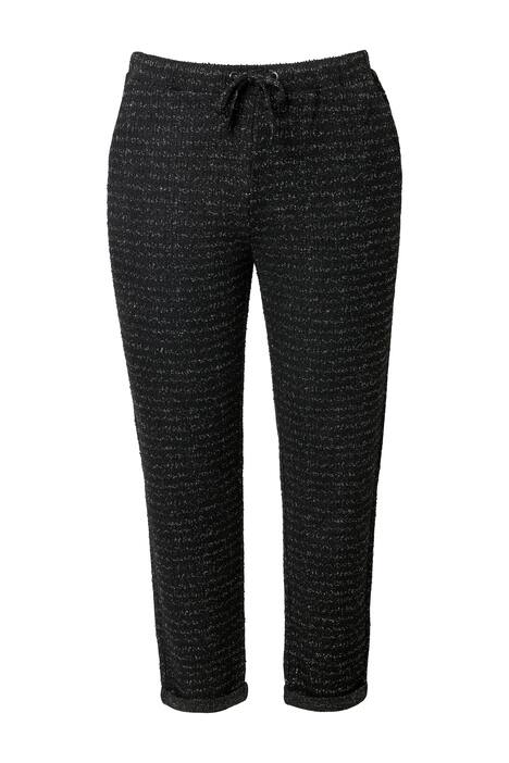 Kalhoty, zúžený střih, třpytivý efekt, elastický pas