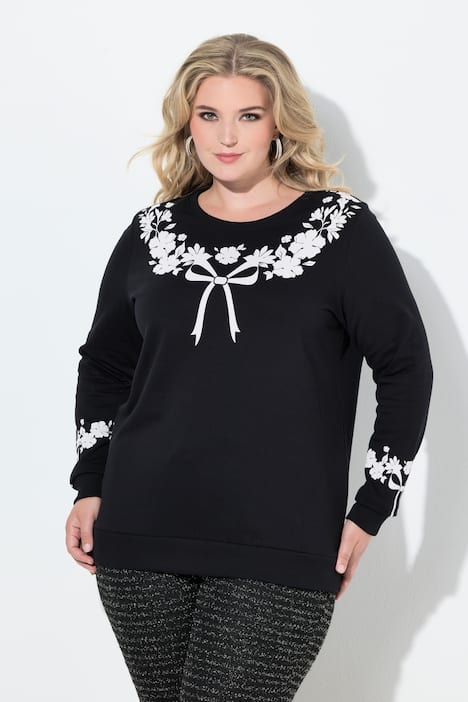 Sweatshirt, bequeme Passform, Schleifen-Muster