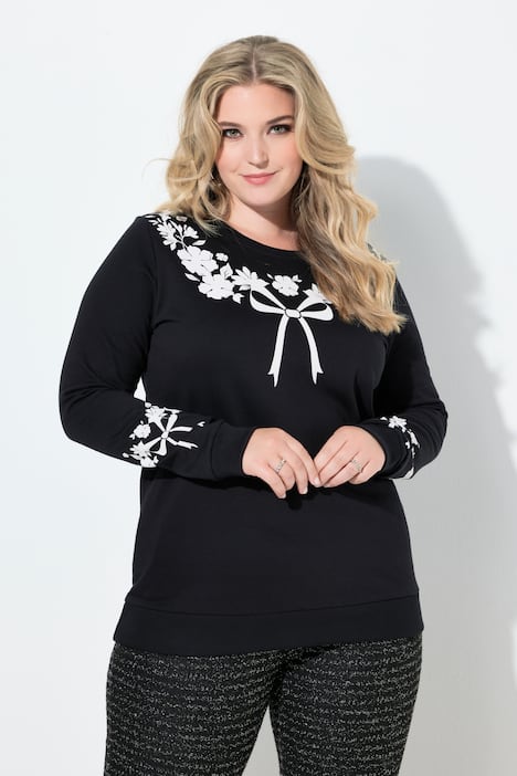 Sweatshirt, bequeme Passform, Schleifen-Muster
