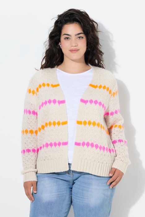 Strickjacke, Straight Fit, Neon-Details