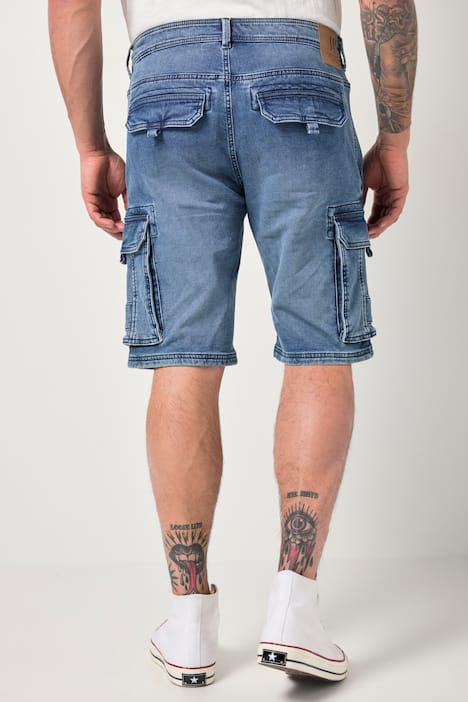 Bermuda en jean JP 1880, modèle cargo avec finition FLEXNAMIC®, coupe Regular Fit - jusqu'à la taille 74