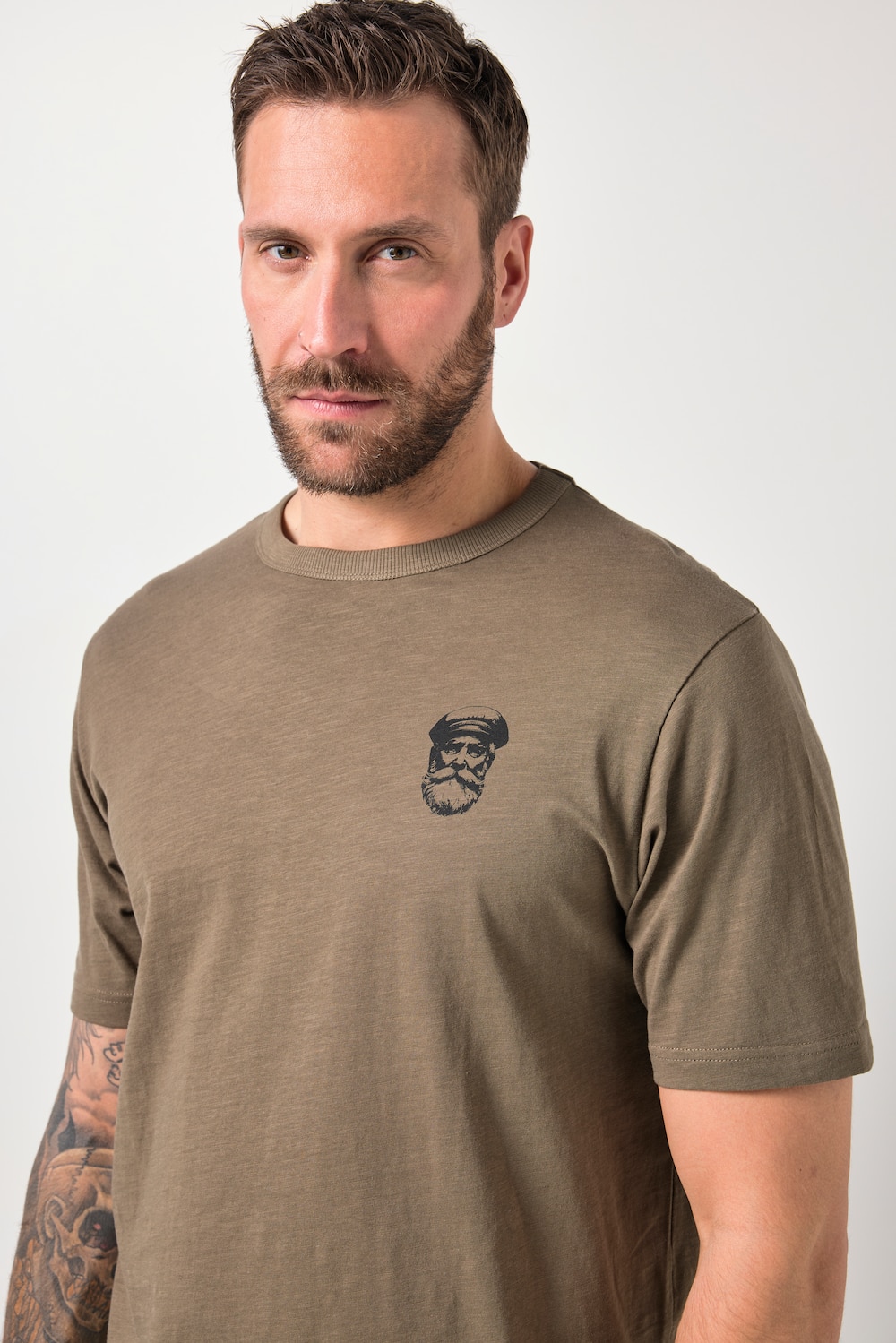 Stora storlekar T-shirt, Her, brun, storlek: 7XL, Bomull, JP1880
