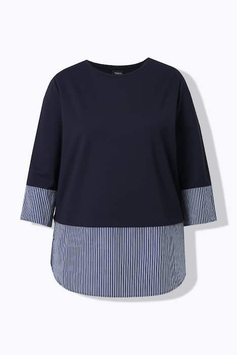 Sweatshirt, Blusensaum, Rundhals, 3/4-Arm