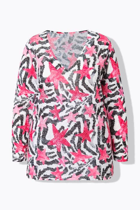 T-shirt, comfortabele pasvorm, sterrenpatroon