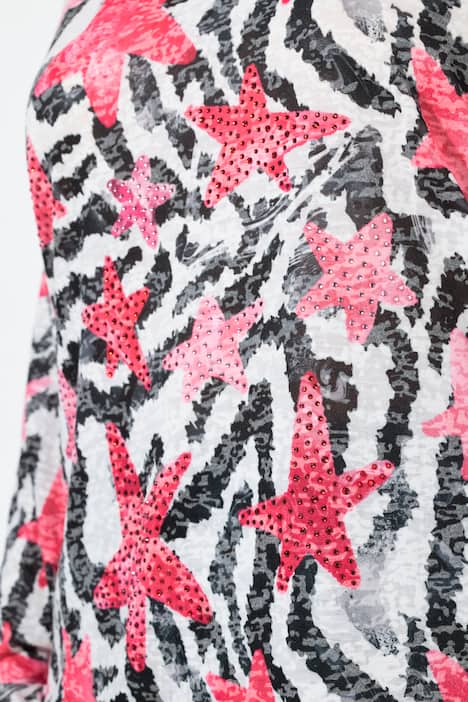 T-shirt, comfortabele pasvorm, sterrenpatroon