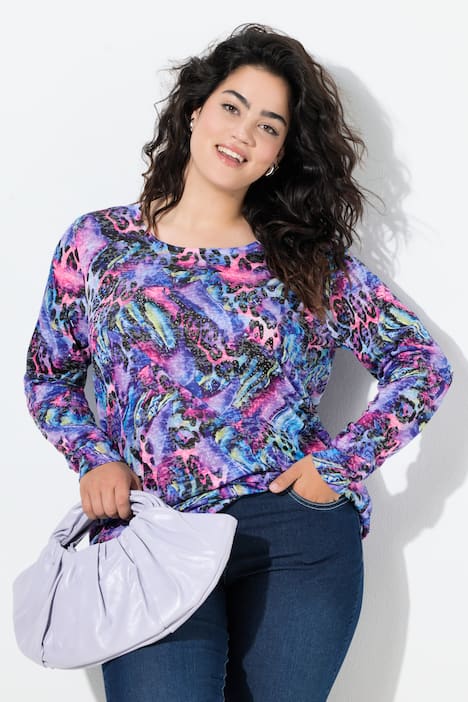 T-shirt dal taglio comodo con fantasia leopardata