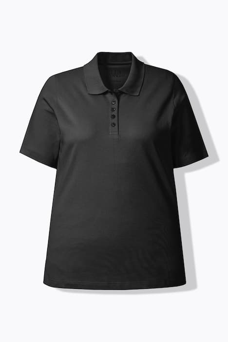 Poloshirt, langere knoopsluiting, polokraag, korte mouwen