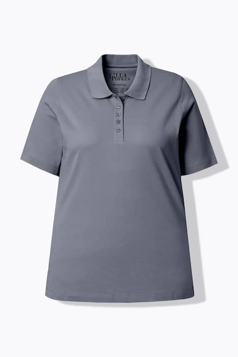 Poloshirt, langere knoopsluiting, polokraag, korte mouwen