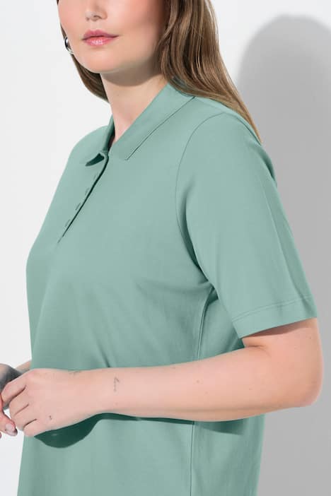 Poloshirt, langere knoopsluiting, polokraag, korte mouwen