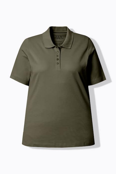 Poloshirt, langere knoopsluiting, polokraag, korte mouwen